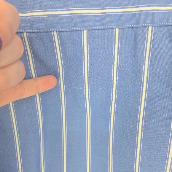 J crew mens size XL Blue white stripe button up long sleeve Vintage chest pocket - Picture 9 of 11